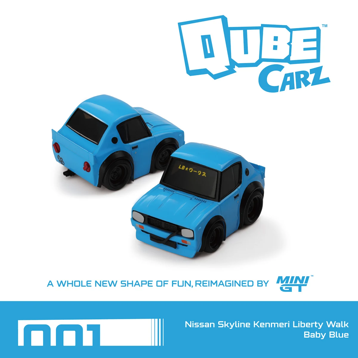 

MINIGT1:64 QubeCarz Nissan LB Set Alloy Card Packaging