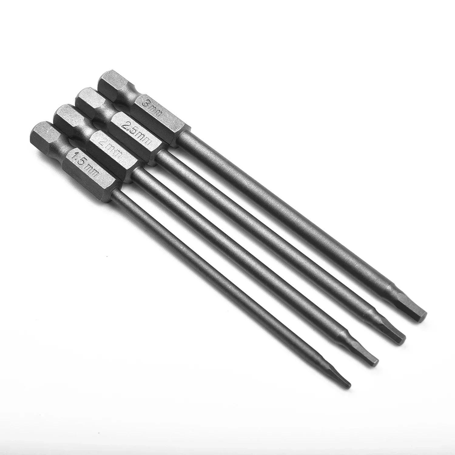 4pcs 1/4 Hex Head Wrench Hex Shank Magnetic Head Screw Driver Quick Connection Screwdriver Bit 1.5/2.0/2.5/3.0mm