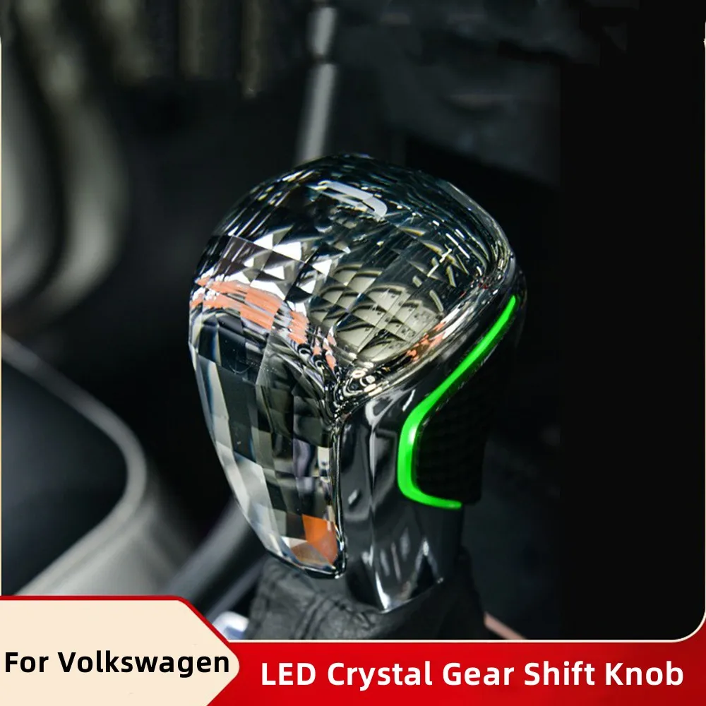 For Volkswagen Golf Magotan Sagitar Bora POLO CC T-ROC Jetta Touareg Beetle Passat Tiguan Crystal Gear Shift Knob with Led Light