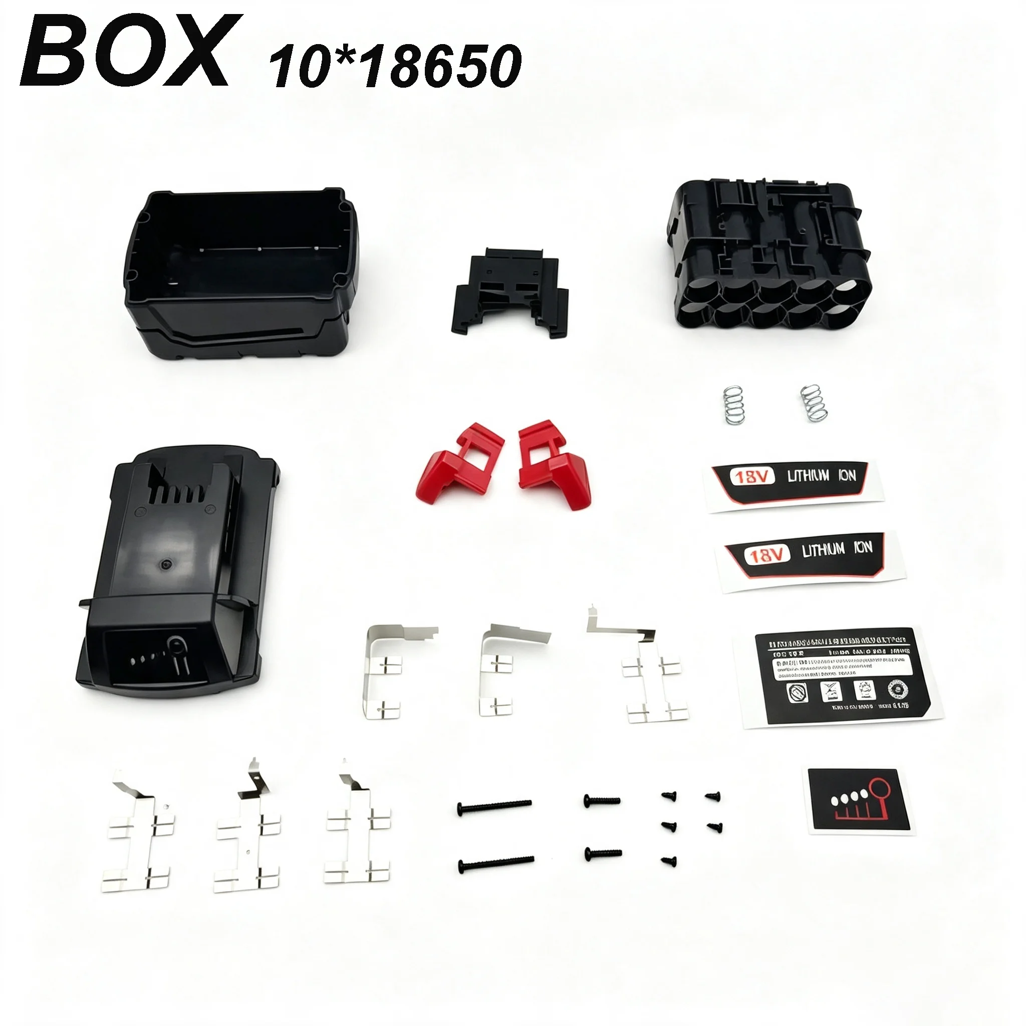 Image of Kunststoffgehäuse für M18 Li-Ionen-Akku für Milwaukee 18V 6Ah Lithium-Akku-Pack mit Nickel-Federschlüssel und Schraube