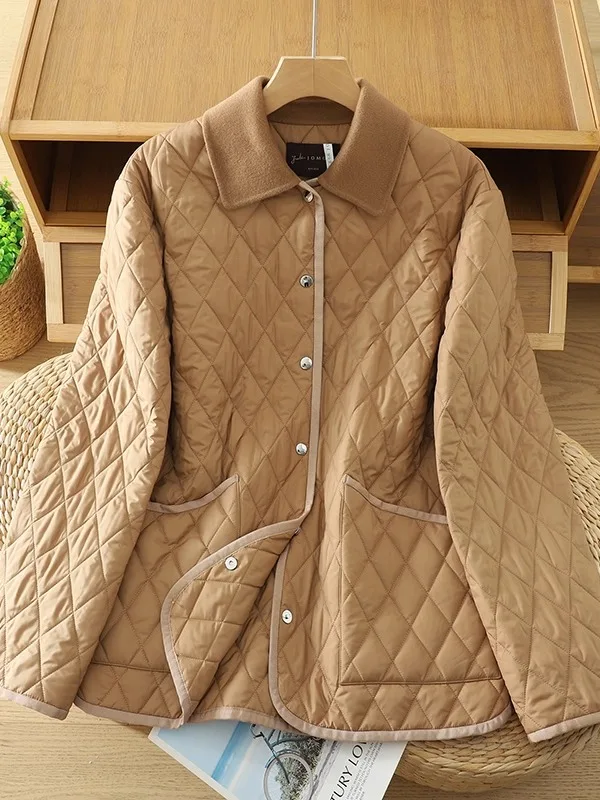 

Повседневная легкая теплая пуховая хлопковая куртка для женщин, зимнее модное свободное универсальное пальто на одной пуговице