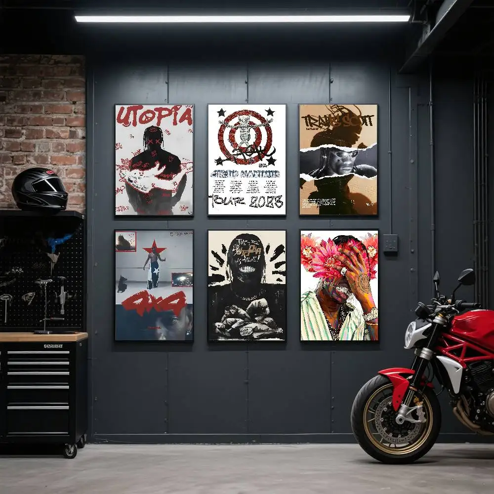 Amerikanischer Rapper T-Travis S-Scott Poster Kunstdruck im Anime-Stil, Heimdekoration, ideales Geschenk, perfekte Raumdekoration
