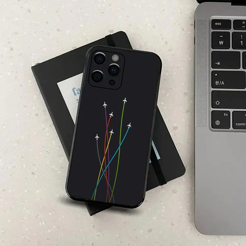 Airplane Aircraft  Phone Case For Apple iPhone 15,14,13,12,11,Pro,X,XS,Max,XR,Plus,Mini Soft Black Cover