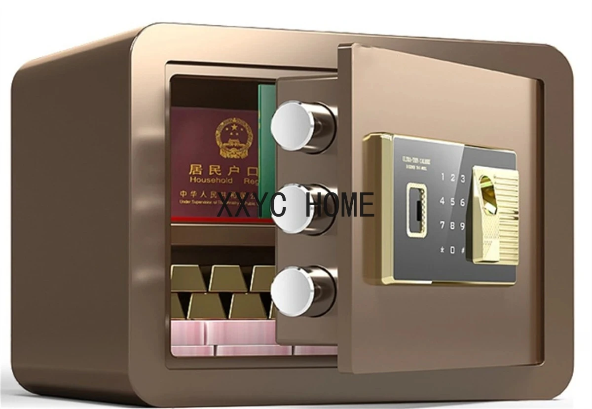 Safe Box Mechanical Safe Household Mini All-steel Office Safe Deposit Box with Fingerprint Password