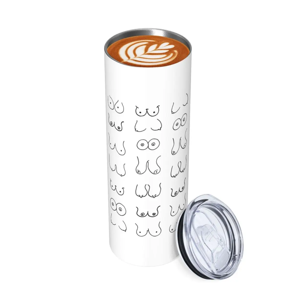 

Black And White Tits Drawing Stainless Steel Tumbler Vacuum Insulated Mug Thermal Cold Cup Straw With Lid 20oz
