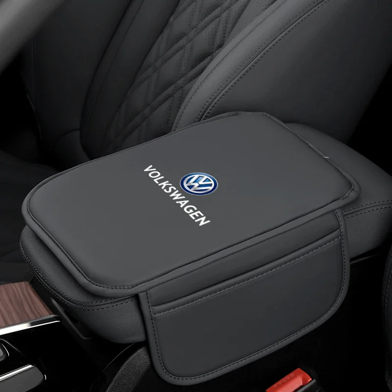 Car Armrest Box Pad Leather Auto Armrest Mat Car Accessories For VW Golf Tiguan Jetta Transporter Passat T5 Polo Touran Scirocco