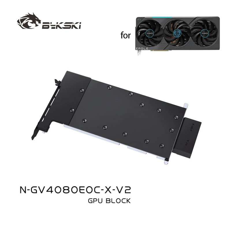 

Блок водяного охлаждения графического процессора Bykski для GIGABYTE GeForce RTX 4080 16G EAGLE, задняя панель с графикой N-GV4080EOC-X-V2