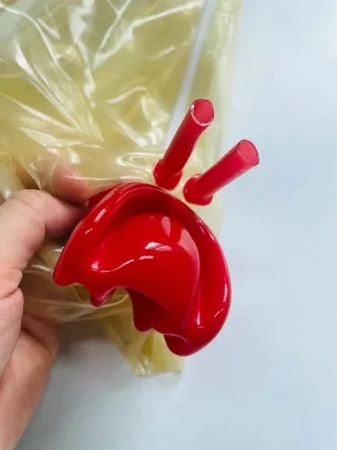 قناع لاتكس شفاف عيون مغلقة أنبوب أنف أحمر للأسنان
