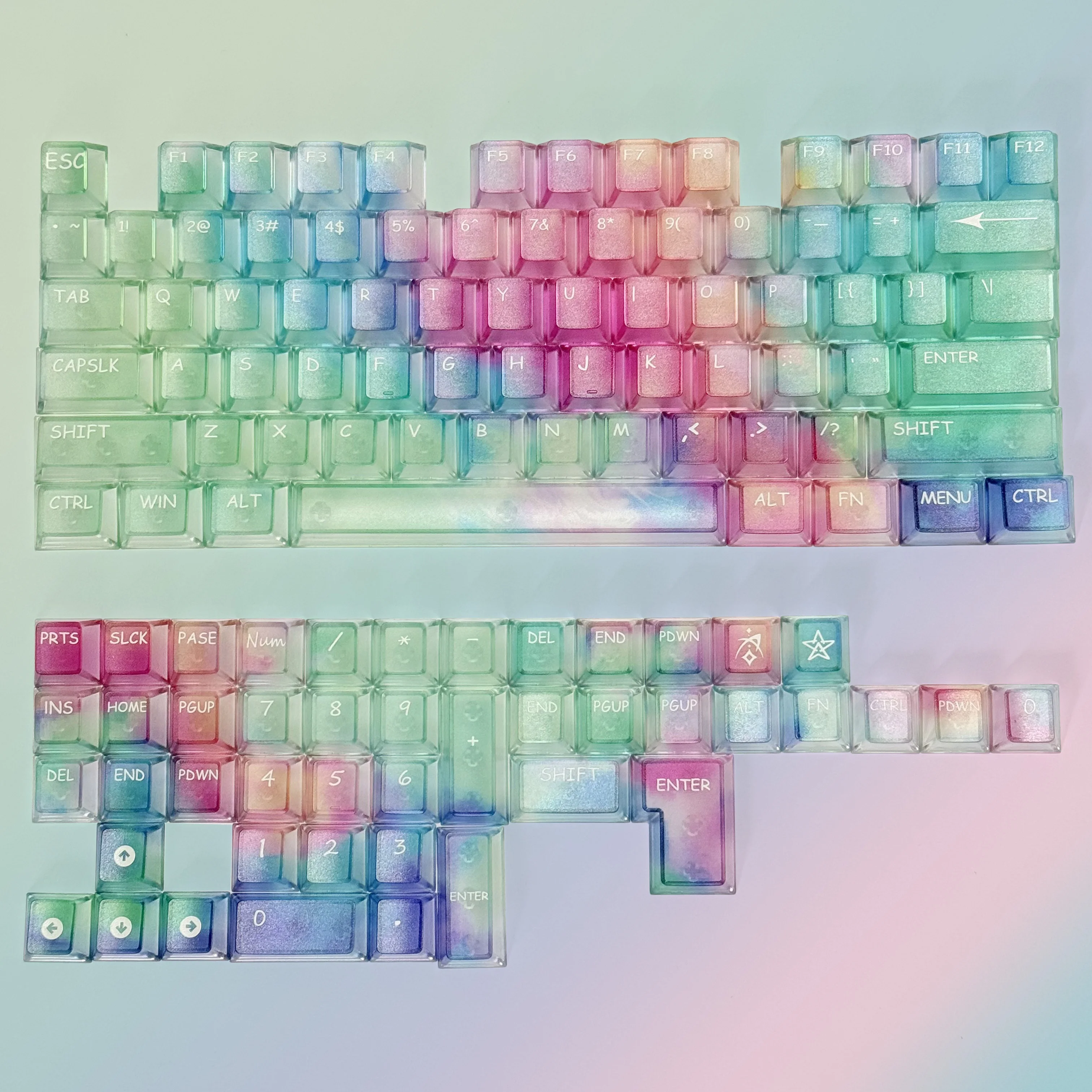 

Matte Colorful Starlit Sunset Keycaps for Mechanical Keyboard Gaming Keyboard Gift Layout 60 68 87 98 100 104 108