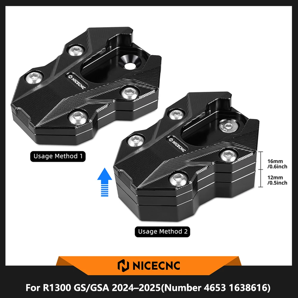 

2024-2025 For BMW R1300GS ADV R 1300 GS Adventure Kickstand Extension Plate Side Stand Enlarger Pad Replace Number 4653 1638616