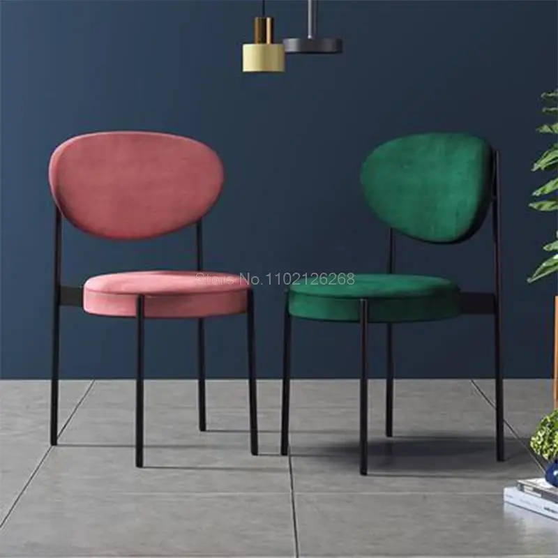 Light Luxury Modern Backrest Dining Chair Stool Leisure Negotiation Cafe Dining Stool Creative Dining Chair Table and Chair