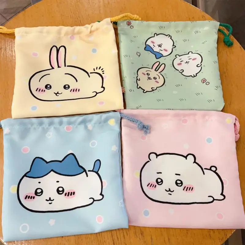 

Kawaii Miniso Chiikawa Bundle Pocket Usagi Hachiware Cute Anime Girl Portable Storage Bag Organizing Storage Bag Cloth Bag