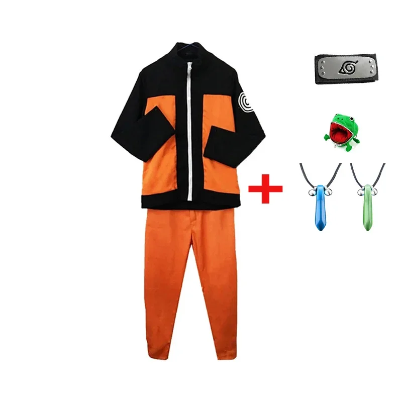 Uzumaki Cosplay Anime Costume Ninja Costume Boy Performance Costume Costume giapponese Costume da cartone animato Uzumaki Ninja Jacket Top Pa