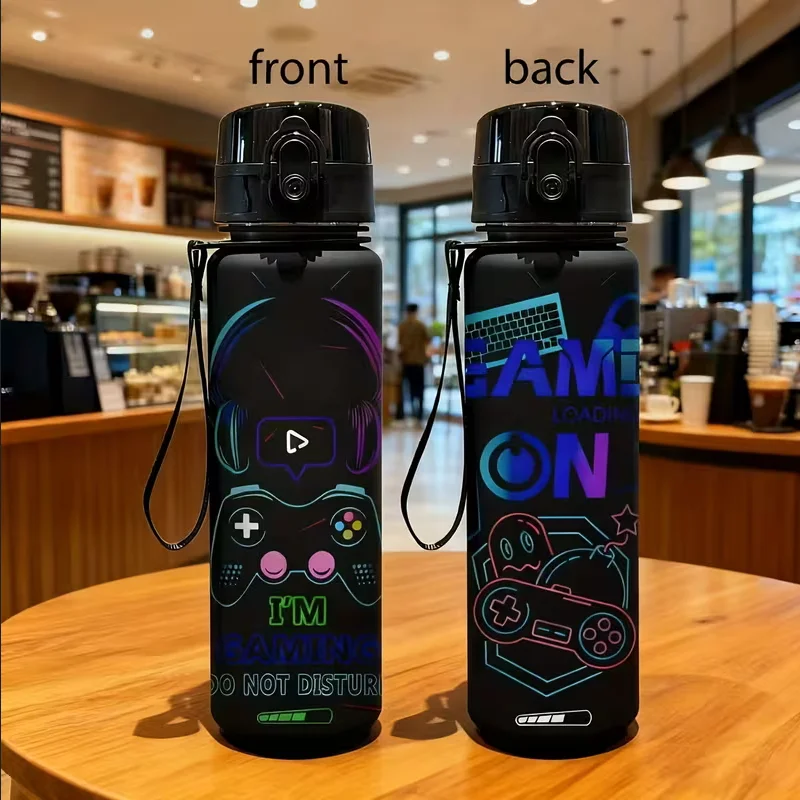 3D-Gedruckte Stereoskopische Personalisierte Spiel-Muster Wasserflasche Große Kapazität Tragbare Wasserflasche UV-Bedruckte Wasserflasche
