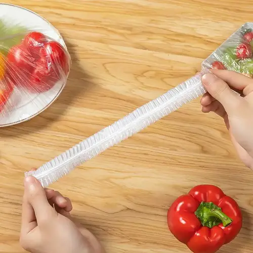 Large Disposable Food Cover Bags: Elastic Plastic Wrap for Fruits, Shower Caps for Kitchen Freshness Preservation Food Bag - Image 7