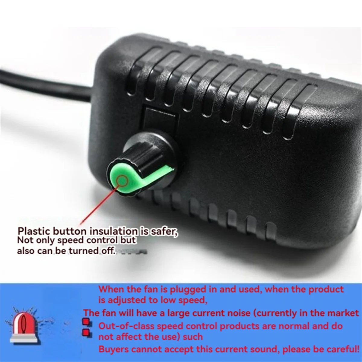 ABZV-220V Speed Control Switch Stepless Speed Controller Motor Speed Regulator Speed Governor Control Switch for Fan US Plug