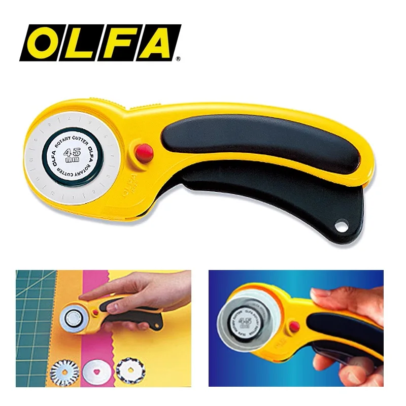 Japanese original OLFA RTY-2/DX large rotating roller knife multi-functional patchwork leather paper cutting knife 45mm diameter round knife sewing