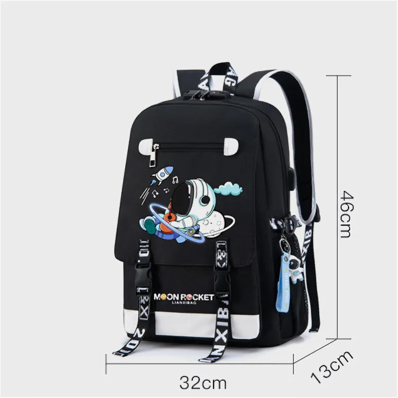 Mochila ortopédica con dibujos de astronautas para niños y adolescentes, morral escolar impermeable para Primaria, novedad de 2024