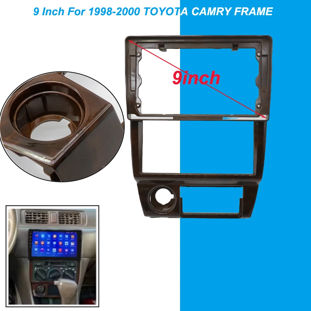 

9-дюймовая рамка для TOYOTA CAMRY 1998-2000 гг., автомобильный радиоприемник, стерео GPS MP5, Android-плеер, 2 Din, панель приборной панели, рамка, крышка