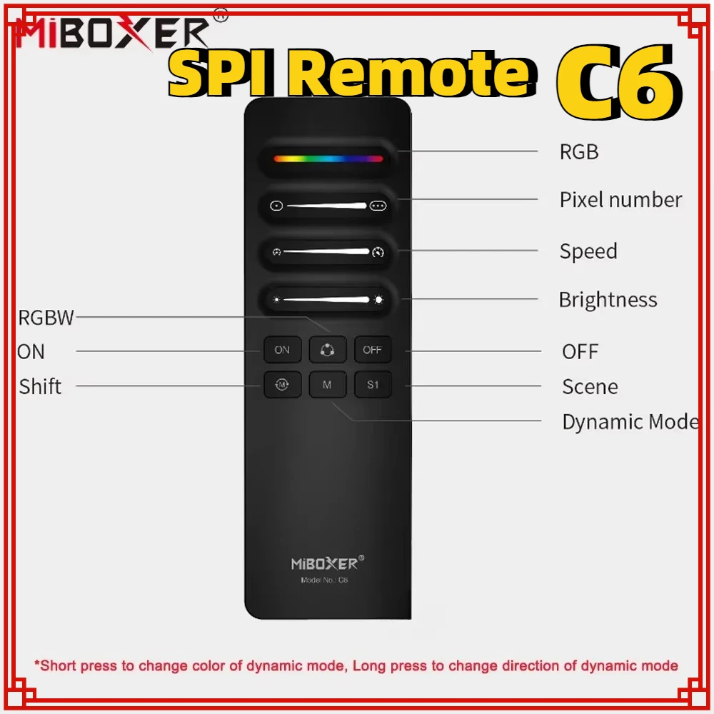 

2,4 ГГц 3в1 SPI сигнал TTL пульт дистанционного управления C6 одноцветный/RGB/RGBWIC для WS2811 WS2812 WS2815 Miboxer светодиодный контроллер пиксельной ленты