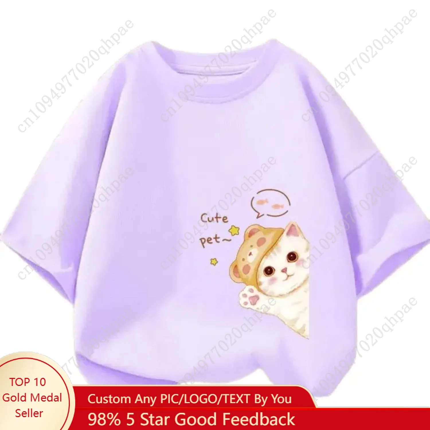 Футболка для мужчин Courtes pour enfants, joli haut décontracté, à la mode, с мотивом, животным разрывом, dessin animé