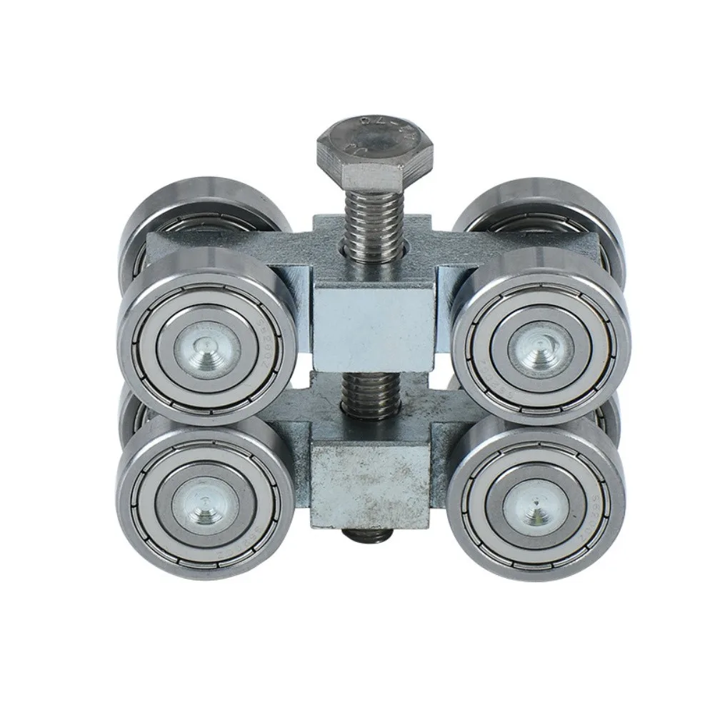 Chrome Steel Trolley Wheel Assembly with 4 Bearings and 10mm Bolt for Smooth Operation in Heavy Sliding Door Installations