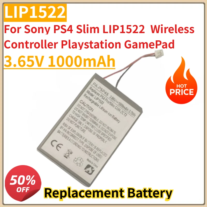 

New 3.65V 1000mAh battery LIP1522for Sony PS4 Slim Wireless Controller Playstation GamePad Li-ion Rechargeable Battery Pack