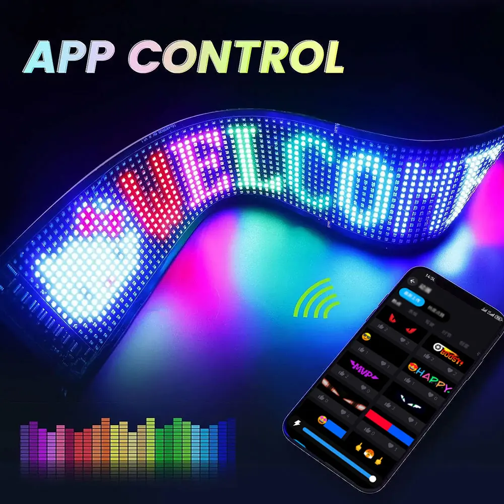 RGB LED Matrix Pixel Panel Control Remote LED Panel Flexible Display Licht Remote APP Bluetooth Auto werbung Bildschirm Decoraive