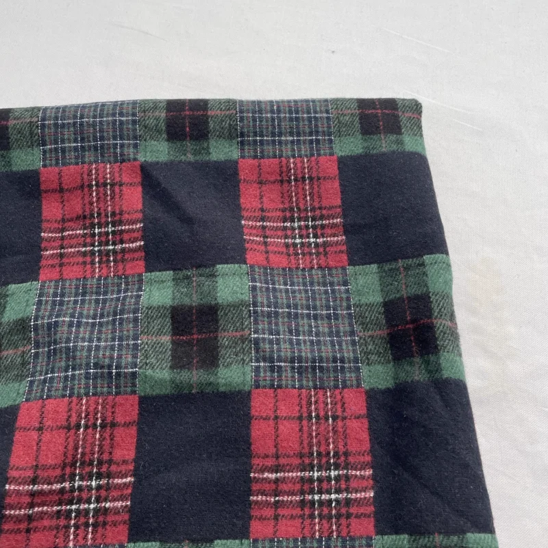 

Autumn and winter dyed red and green woven checkered soft brushed cotton fabric shirt dress diy fabric