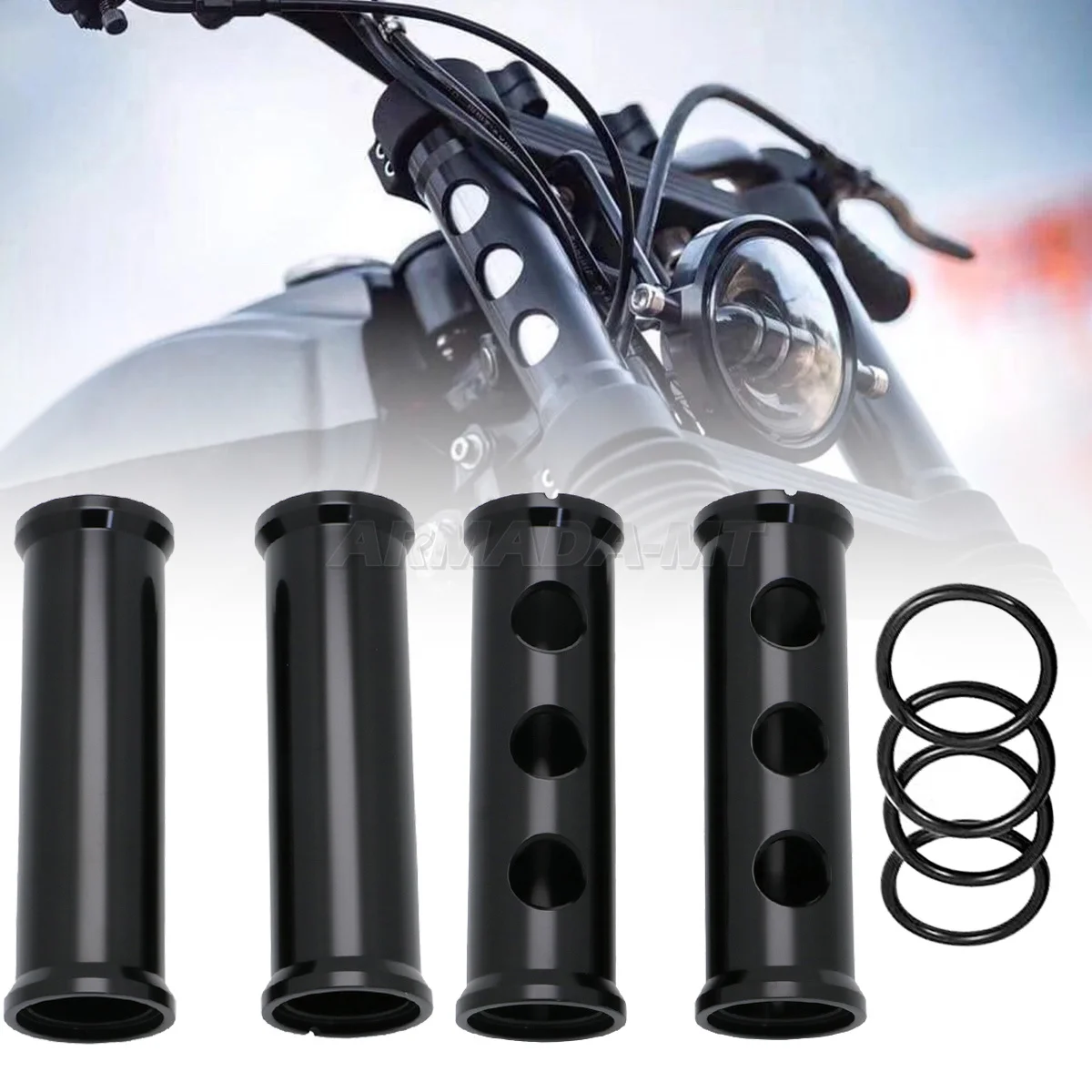 For Harley Sportster Iron 883 1200 XL1200 Roadster Custom Motorcycle Cutout Upper Shock Absorber Front Fork Boot Slider Cover