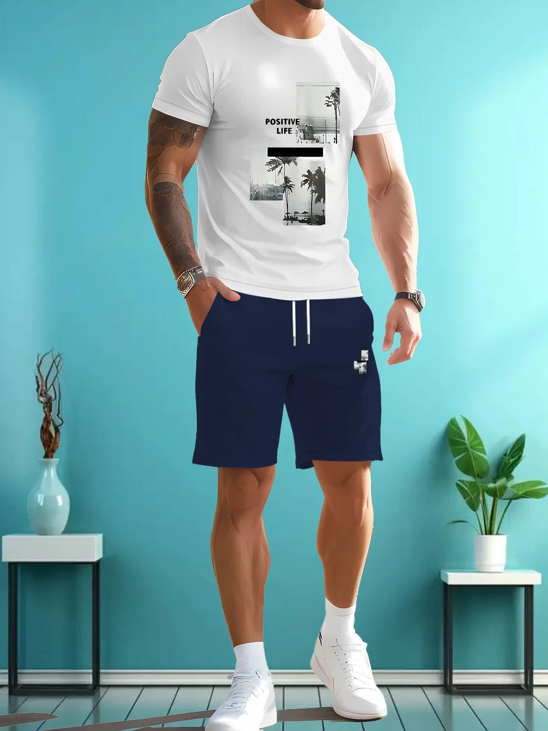 

2025 men's fashion trend is simple, breathable and moisture absorbing - street fashion casual summer/T-shirt round neck short sl