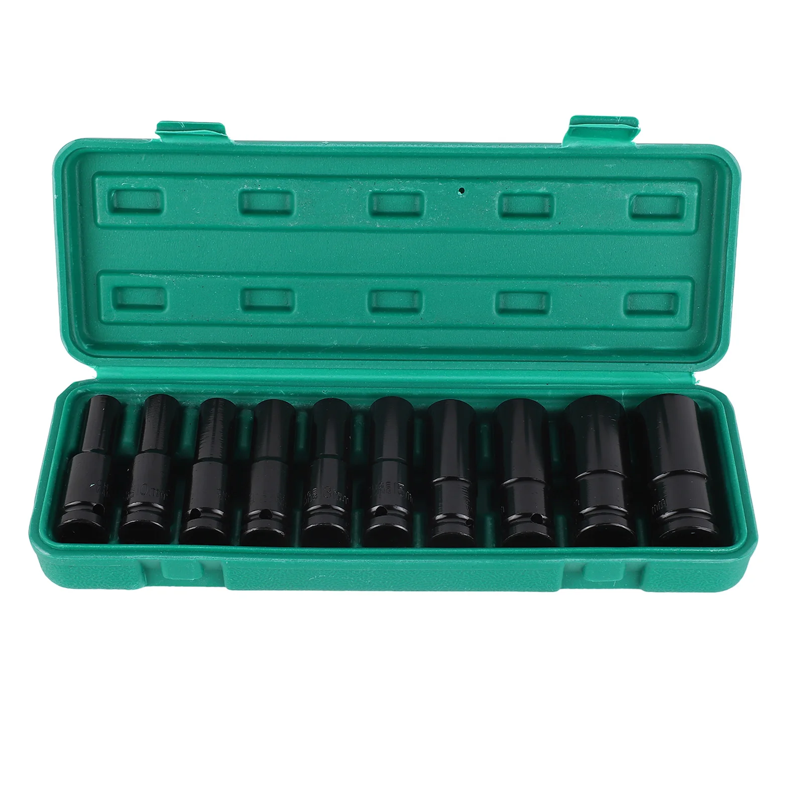 

10Pcs Hex Socket Set Combination Tool Steel For Electric Wrench With Storage Box