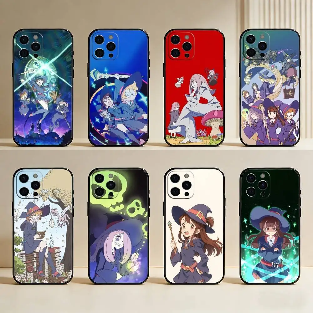 

L-Little Witch A-Academia Phone Case For iPhone17,16,15,14,13,12 Plus,Max Soft Silicone Black Cover