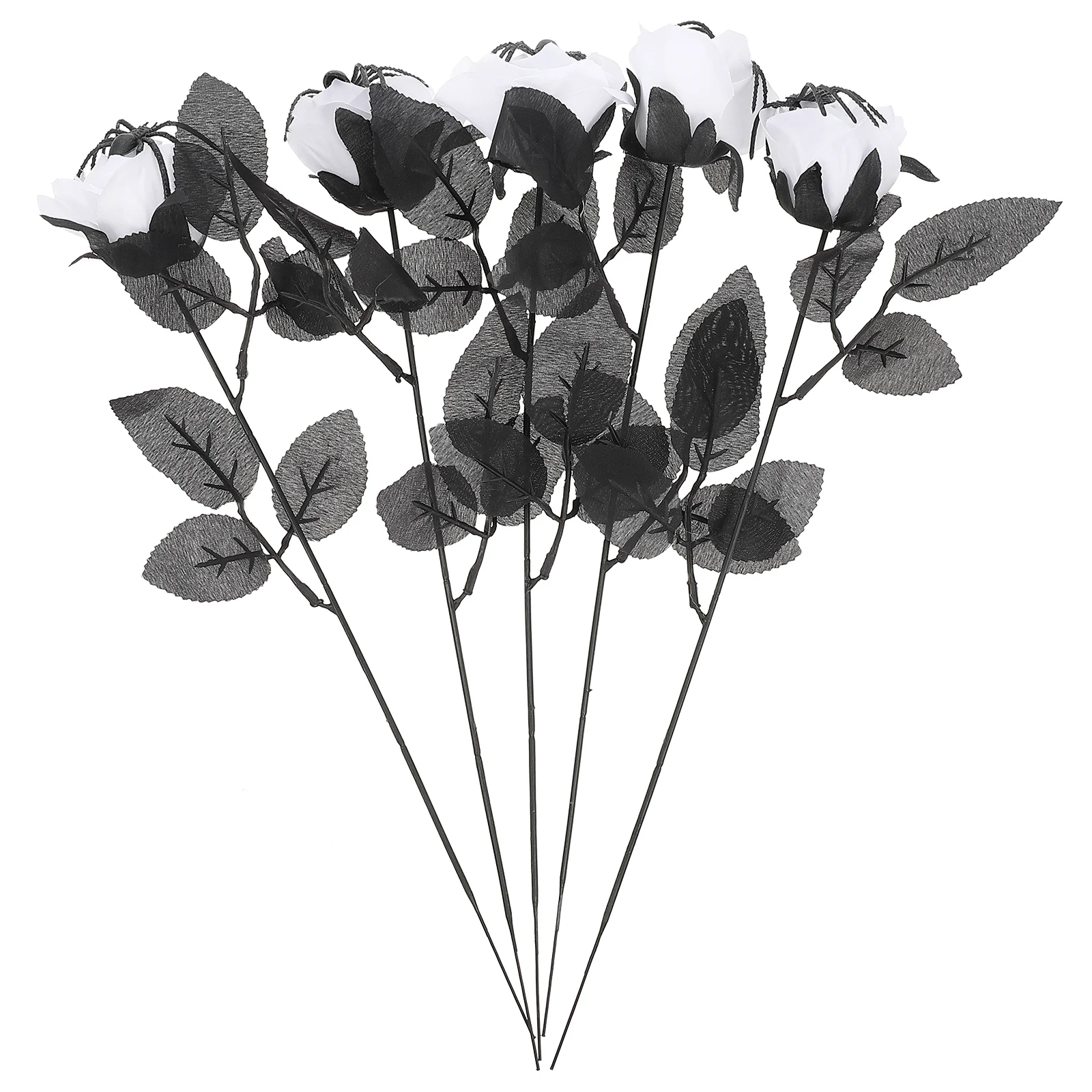 

5 Pcs Artificial Flower Decoration Fake Halloween Flowers Dining Room Table Spider Decorations Indoor Roses Creepy