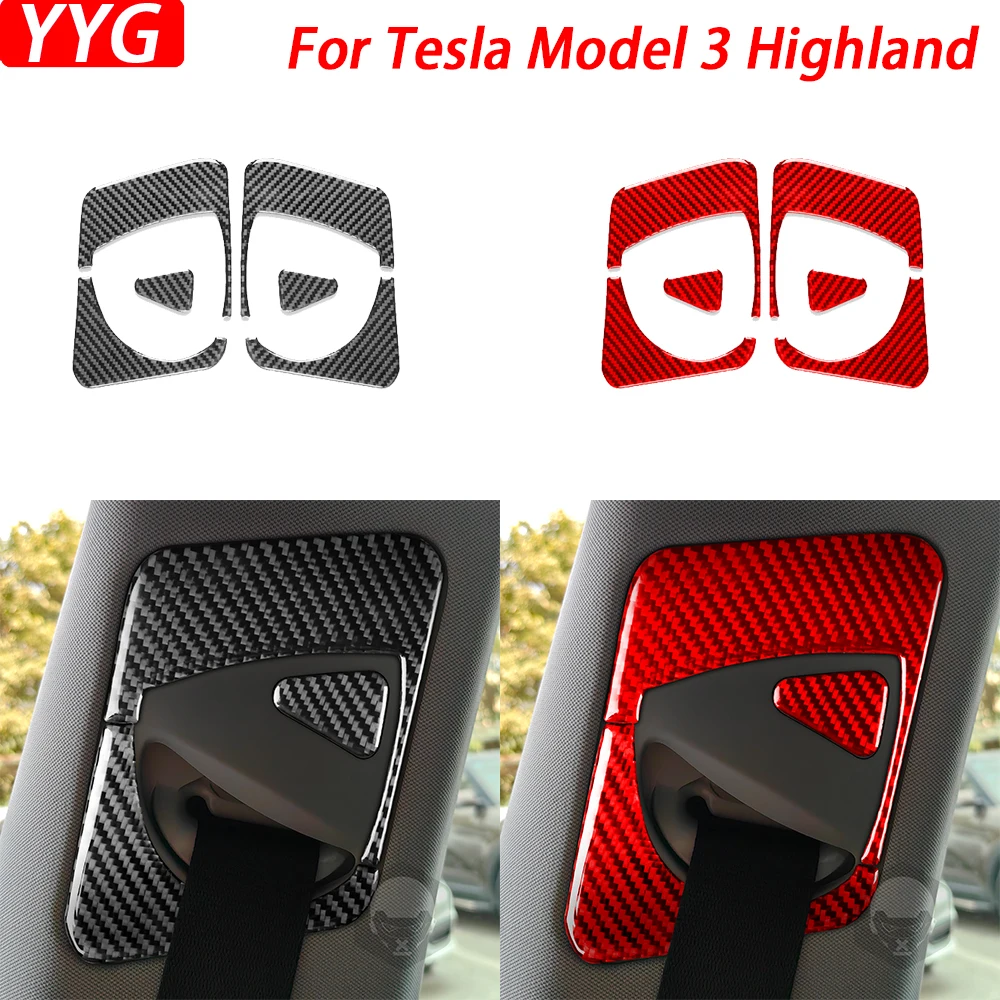 

Для Tesla Model 3 Highland 2024 углеродное волокно задняя крыша лампа для чтения панель отделка крышка автомобиля аксессуары для украшения интерьера стикер