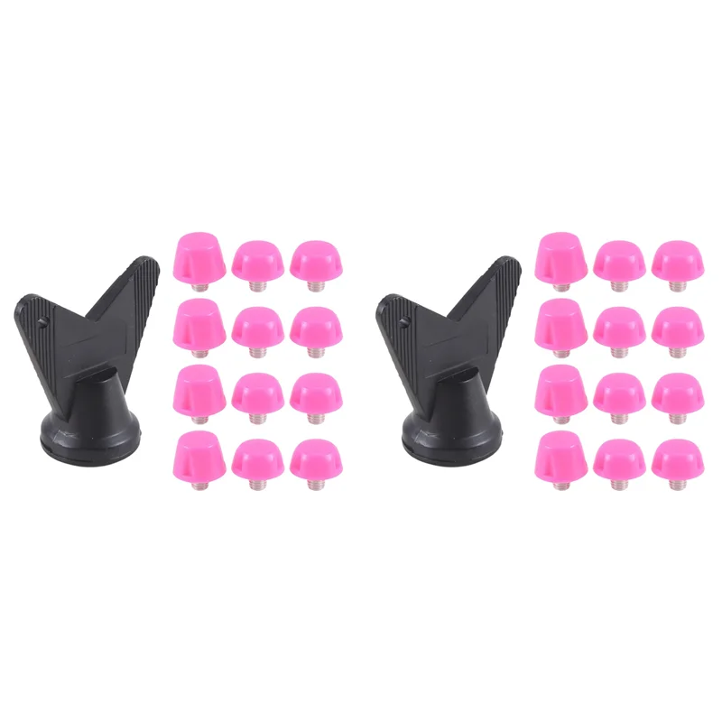YHOLI-24Pcs Football Shoe Spikes Soccer Boot Cleats M5 Threading Screw 7Mm 10Mm Anti Slip Replacement Studs Pink