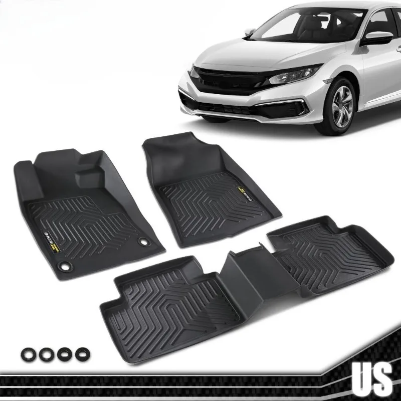 

Fit For 2016 2017 2018 2019 2020 2021 Honda Civic All Weather TPE Floor Mats United States