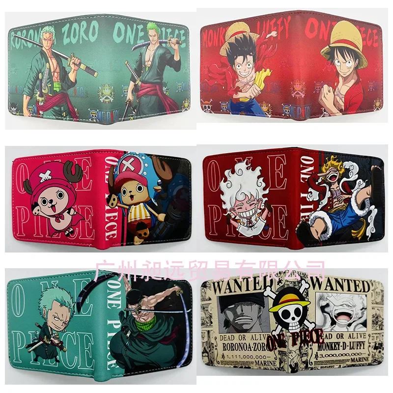 2025 Anime Monkey D. Ruffy One Piece ZORO Cartoon PU Brieftasche Kreative Einfache Faltbare Geldbörse Multifunktionale Karte Jungen Geschenk
