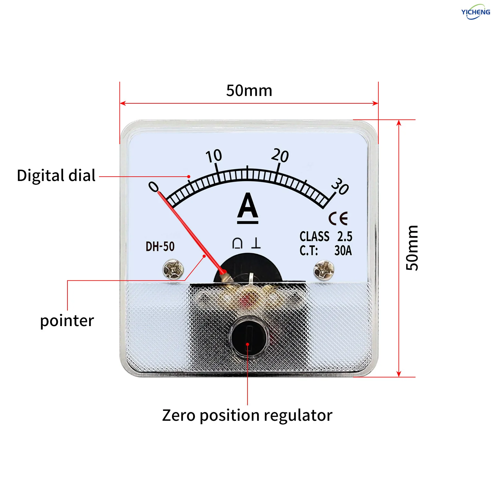 Picture 6: YICHENG DC/AC Ampere meter 1A2A3A5A10A20A30A50A.  DH series panel size 45mm/55mm/60mm/65mm/80mm.Direct connection