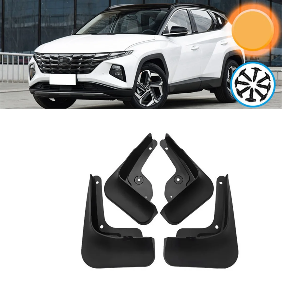 4PCS Car Mudguard Mud Flaps Splash Mud Guard Fender for Hyundai Tucson NX4 2021 2022 2023 2024 Car