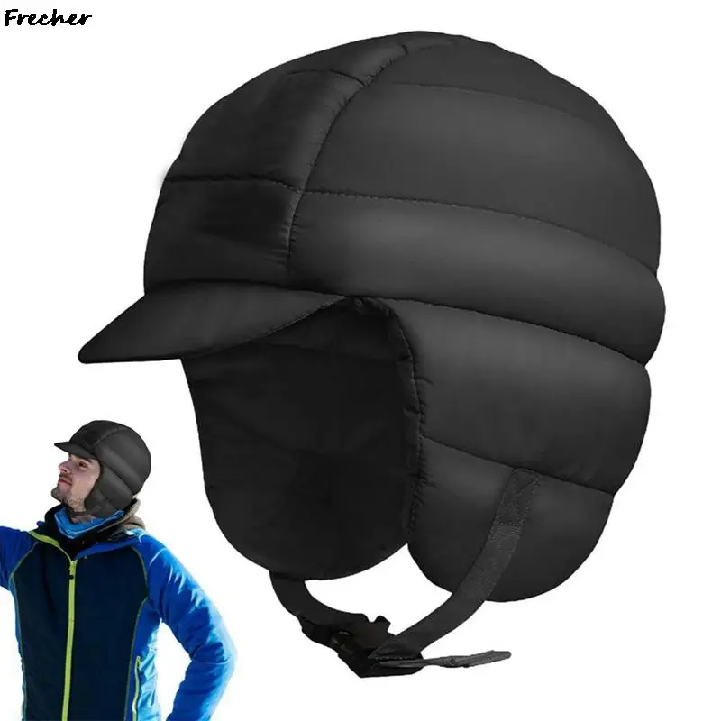 

Cold Weather Plush Hat Women Men Waterproof Bomber Hats Winter Down Caps Skiing Skating Headwrap with Earflap Warm Fleece 2023
