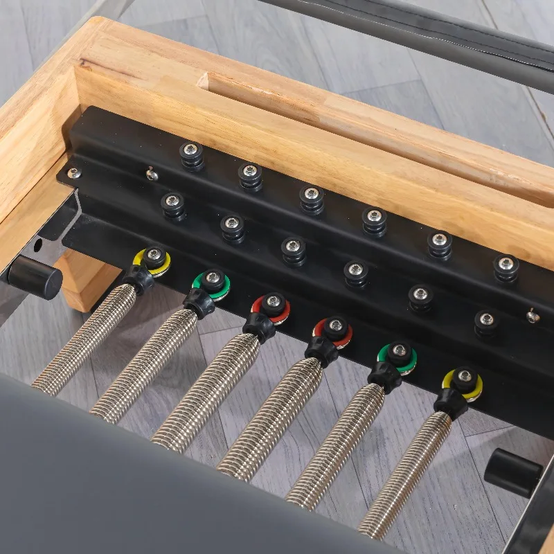 Comfortable Cushioned Pilates Training Bed Reformer Machine Solid Oak Pilates Reformers