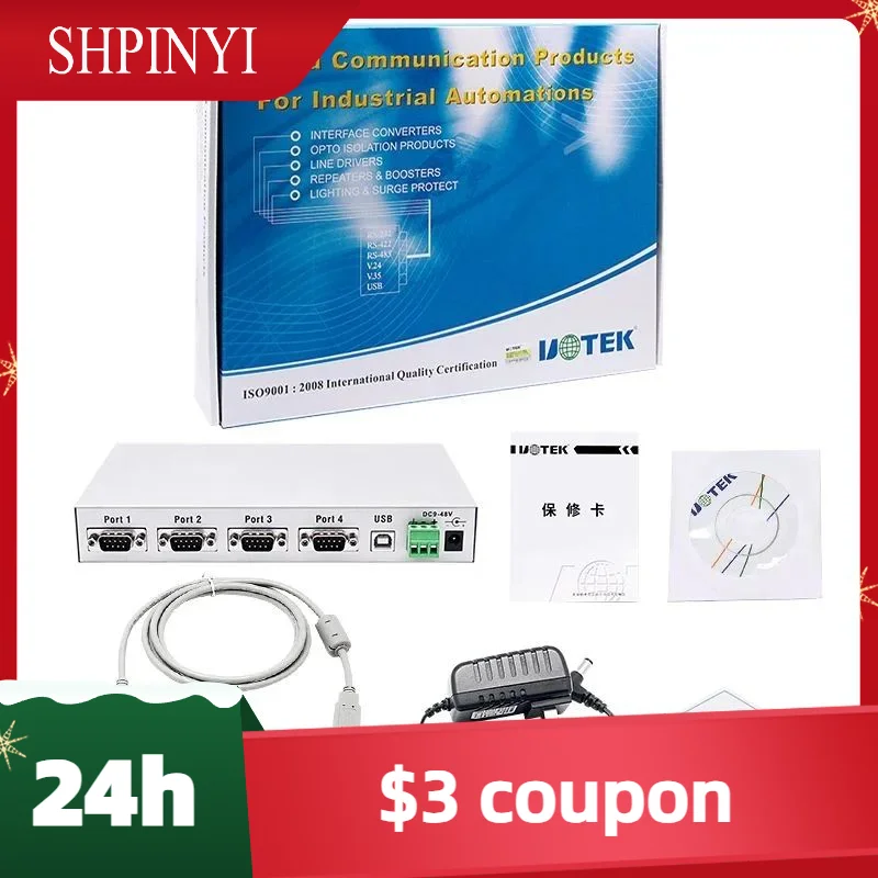 

New UOTEK USB to RS-232 Converter 4 Ports RS232 Conversion Adapter USB2.0 Serial 9-Pin COM DB9 Connector ESD UT-860