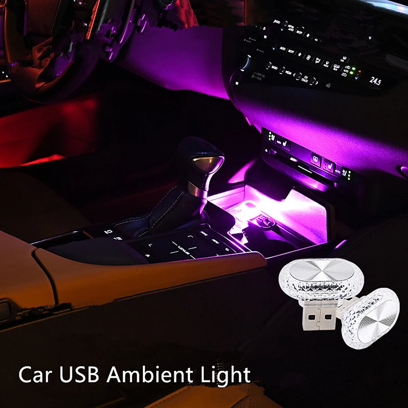 Portable Car USB Ambient Light Mini LED Decorative Atmosphere Lamps For Auto Interior Environment Light Computer Light Plug Play