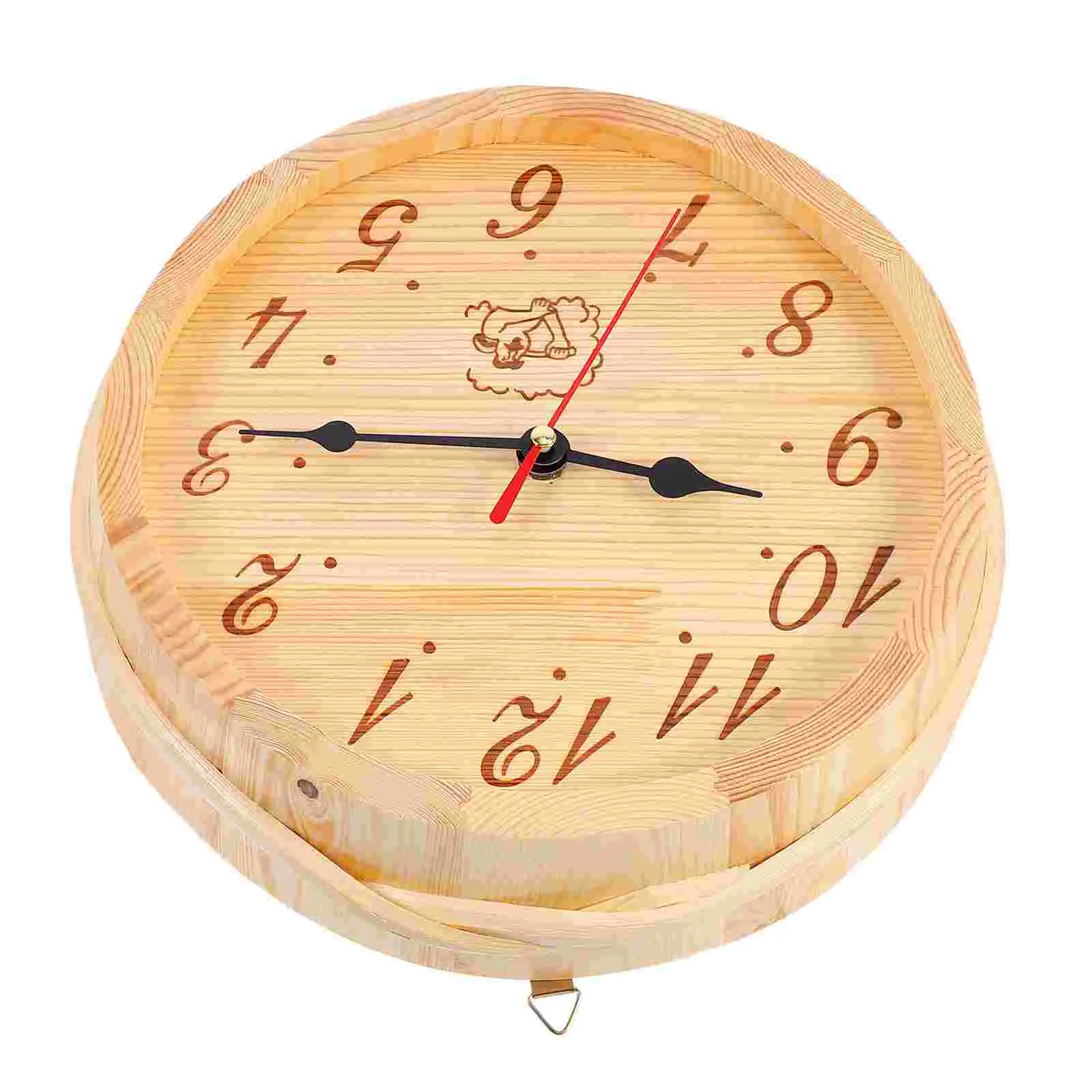 

High Temperature Resistance Sauna Wooden Clock Decor Digital Wall Hourglass Decorative Timer