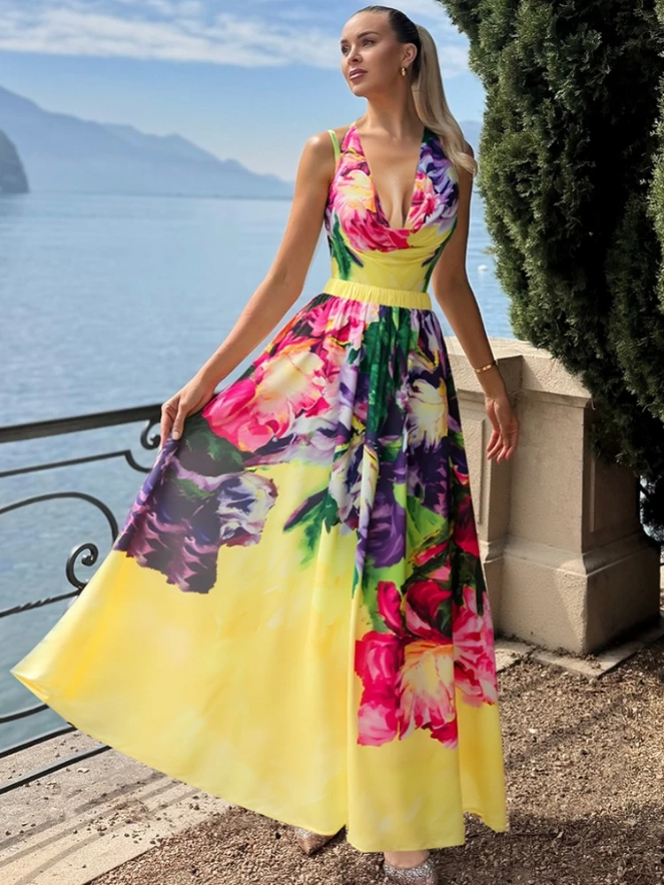 

Новый летний женский купальник-боди с юбкой, пляжный комплект с рюшами и принтом, пляжная одежда для отпуска, накидка-бикини