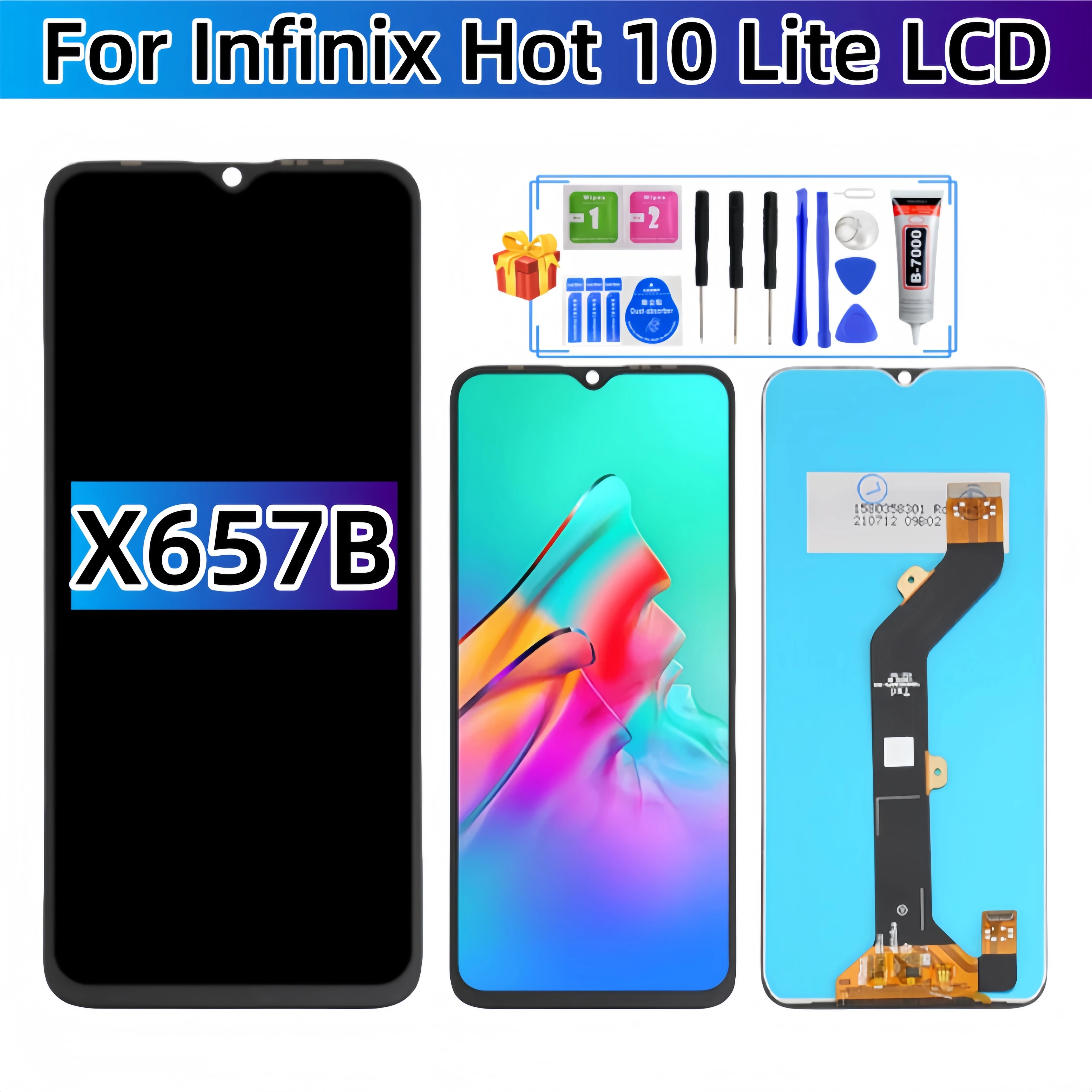 

Для Infinix Hot 10 Lite X657B ЖК-дисплей с сенсорным экраном в сборе, запасные части для ЖК-дисплея