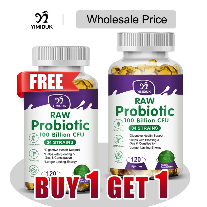 

Buy 1 Get 1 Free! High-Potency RAW Probiotic Supplement, for Gut Flora Balance, Vaginal pH Balance, Digestion & Bloating Relief