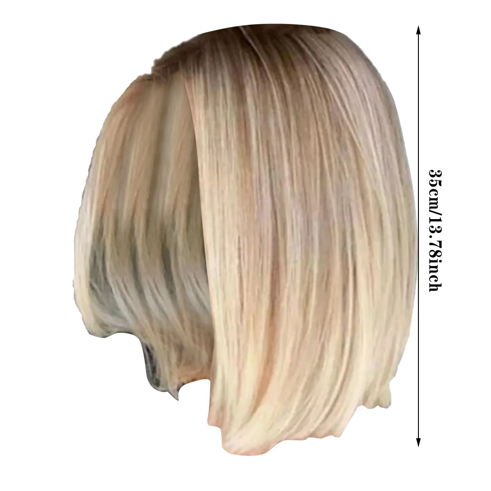 Short Blonde Highlight Synthetic Lace Front Bob Wigs Colored Straight Wig Heat Resistant Hair For Women Daily Use