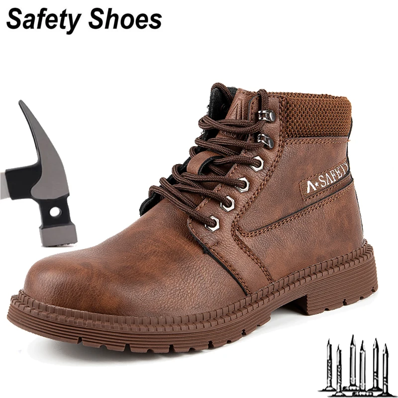 Waterproof  Safety Boots Steel Toe Men Work Shoes Sneakers Puncture-Proof Lightweight Work Boots Men Women Safety Shoes Footwear